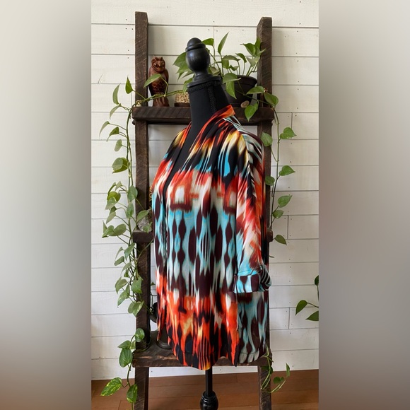 A new day: Vibrant Multicolor Open Front Kimono - Picture 14 of 17